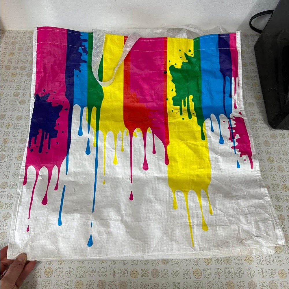 Colorful Drip Design Reusable Tote Bag